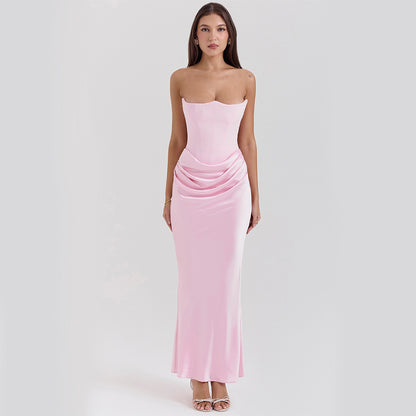 Top Long Dress Sexy Fashion Bandeau Backless Party