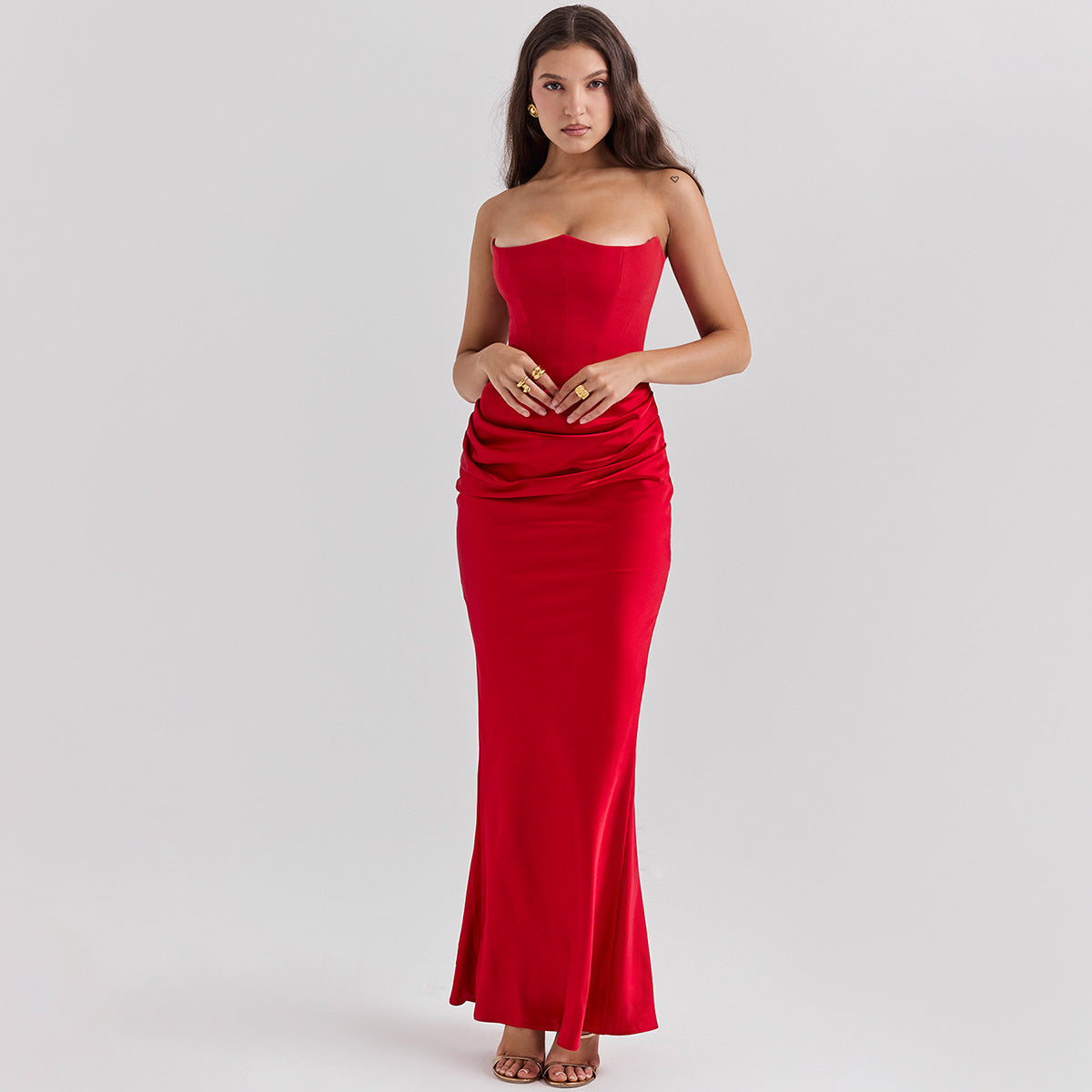 Top Long Dress Sexy Fashion Bandeau Backless Party