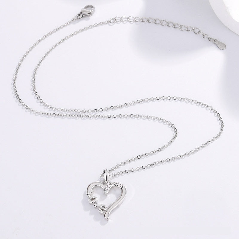 LOVE Titanium Steel Necklace LOVE Pendant Gift