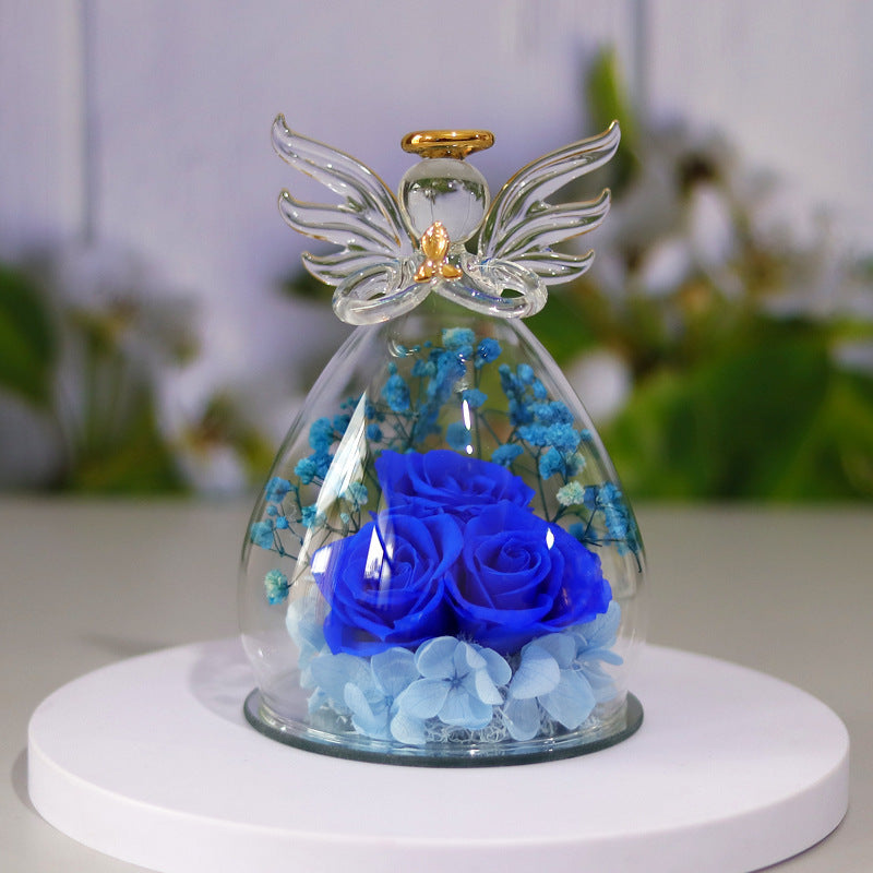 Eternal Flower Gift Box Angel Glass Cover Dried Rose Gift Box