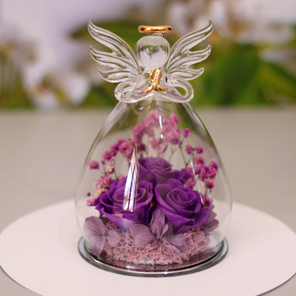 Eternal Flower Gift Box Angel Glass Cover Dried Rose Gift Box