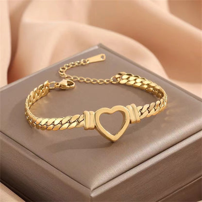 Personalized Love Chain Necklace Bracelet For Women Fashion Titanium Steel