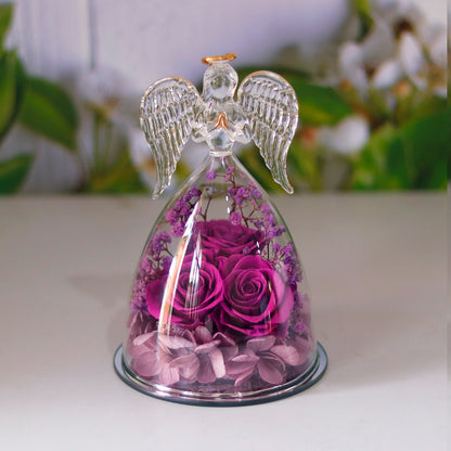 Eternal Flower Gift Box Angel Glass Cover Dried Rose Gift Box