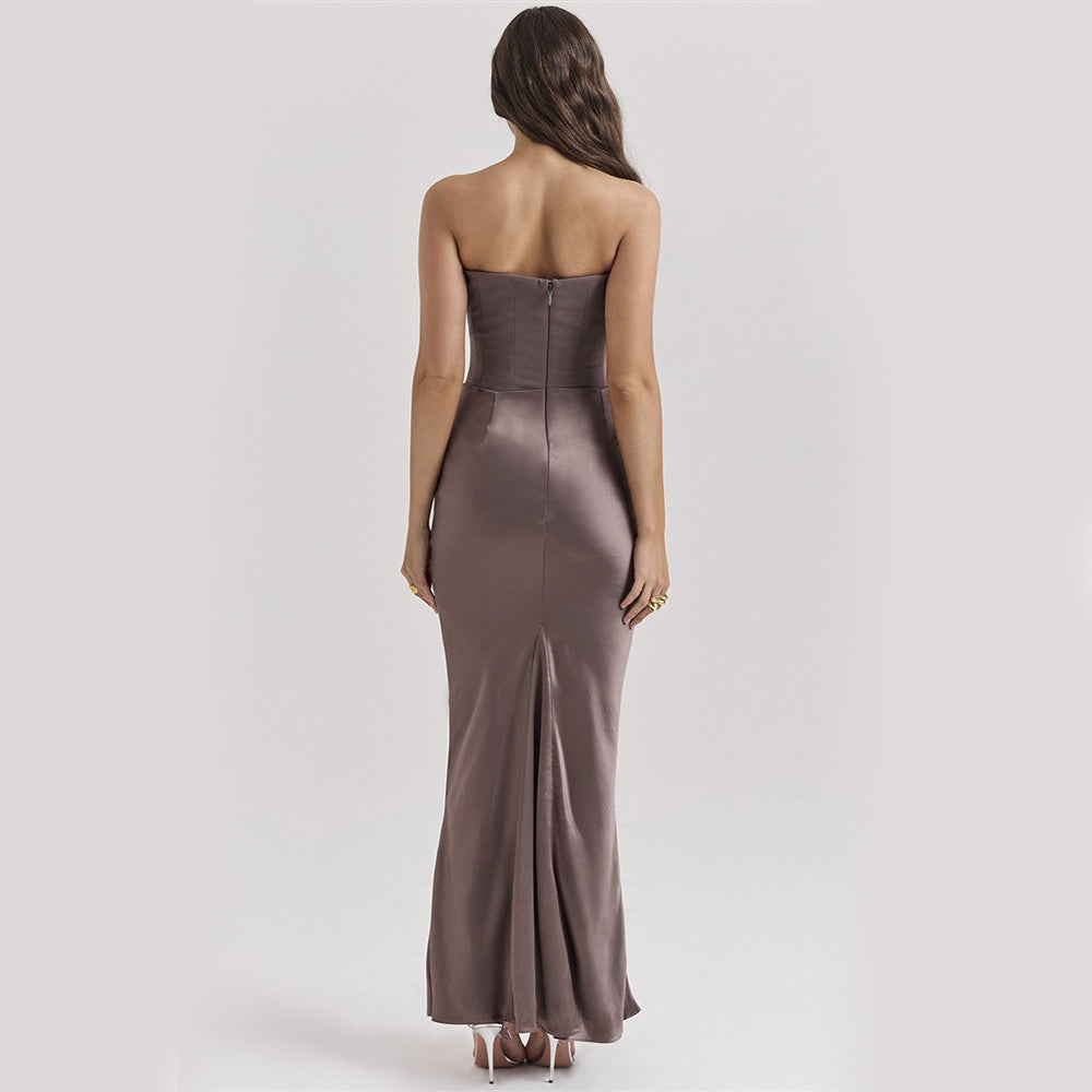 Top Long Dress Sexy Fashion Bandeau Backless Party